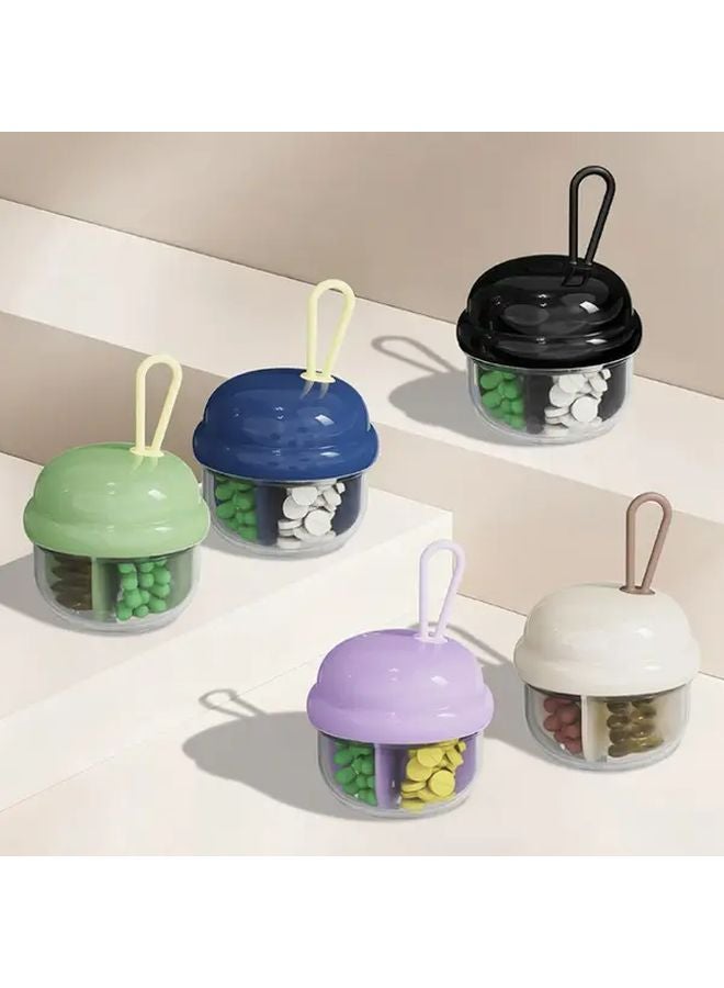 White Portable Pill Organizer With 4 Compartments Transparent Medicine Storage Box For Travel - Image 4